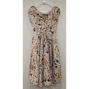 Unique Vintage Magnolia Place Halloween Pumpkin Skeleton Spooky Fall Dress Small